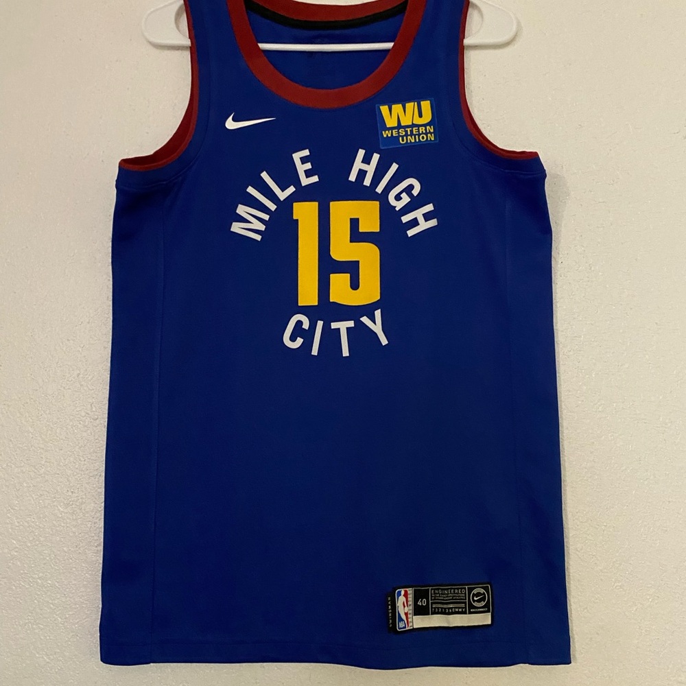 Nike Blue and Yellow Basketball Jersey